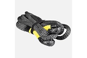 ‎HORNTOOLS horntools Mountain Rope Kinetic 24 mm x 6.5 m 12.7t Breaking Load, 6t WLL, Black, Tow Rope Car, Offroad, for Trucks, Jeep ATV UTV Tractor, Road Rescue