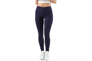 URBAN STITCH School Trousers for Girls High Waisted Teens Skinny Women Trousers for Work Ladies Office Day Smart Slim Leg Trousers