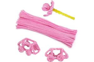 RAMLUR 100 Pcs Pipe Cleaners Chenille Stems, Pink Pipe Cleaners, Pipe Cleaners Craft Supplies for DIY, Arts and Crafts Project Decoration