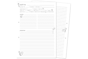 ‎KUSCHELICH KuschelICH 40 Recipe Sheets DIN A4 for Writing Yourself, Perforated – Recipe Cards Refill Pack (A4) White