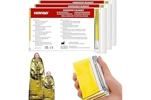 HONYAO Coperta Termica 3 Pezzi, 210×160cm, Coperta Termica Emergenza Oro Argento, CopertaTermica Sopravvivenza, per Salvataggio Protegge da Freddo, Pioggia, Calore e Vento, All'aperto