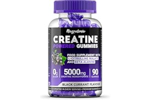 NIAGRATONIC Creatine Gummies 5000mg | Full Month Supply | Pre Workout Supplements | with L-Citrulline Malate and Beta-Alanine | Blackcurrant Flavour | Vegan | Sugar Free