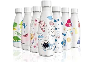 KollyKolla Gourde Isotherme Enfant, Gourde Inox 350ml, Impression 3D Gourde Isotherme Petite, Sans BPA, Gourde Reutilisable, Bouteille Isotherme pour Enfant, Adultes, Sport, Bureau