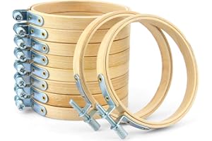 PBMLGO 10 Pieces 3 Inch Round Embroidery Hoop Set Cross Stitch Hoops Adjustable Mini Bamboo Circle Rings for DIY Craft Sewing, Embroidery, Home Cross Stitch Art Decoration, Handcraft, Sewing