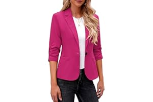 Roskiky Blazer Damen Elegant Damen Jacke Dressy 3/4 Ärmel Blazer Business Casual Outfits Für Die Arbeit