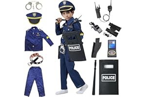 ZUCOS Deluxe Polizist Kostüm Rollenspiel Kit für Kinder Halloween Carnaval Geburtstag Weihnachten Geschenke