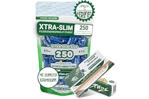 ‎PURIZE PURIZE® Beutel | 250 XTRA Slim Size Aktivkohlefilter (Spezial Set) Blau