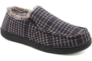 SMajong Zapatillas de Estar por Casa Hombre Invierno Cálido Pantuflas Zapatos con Antideslizante Suelo para Interior y Exterior Gr.40-46