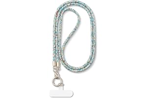 AOKSUNOVA Llavero con brillantes Cadena para teléfono móvil Cadena de colores para colgar Cadena universal para teléfono móvil larga