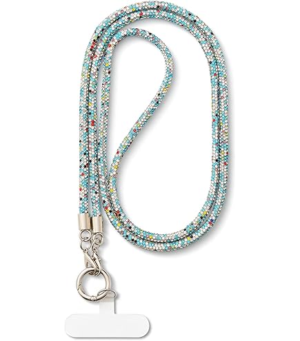 Reownest 1 universele telefoonketting, telefoonkoord met 1 patch, schattige parel-telefoonband met sterdesign, omhangkoord voor mobiele telefoon, anti-verlies, telefoonkoord voor meisjes en vrouwen