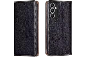 HONLEN Etui kompatybilne z Samsung Galaxy A55 5G Case, (6,5 cala) Magnetyczny skórzany portfel Case, 2 gniazda na karty pokrowiec czarny - czarny