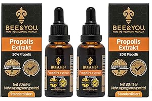 ‎BEE & YOU FROM THE FASCINATING ANATOLIALAND Bee&You Propolis Extrakt Tinktur,Tropfen 20% (standardisiert,fairer handel - Keine Zusatzstoffe,reich an nützliche Polyphenole und Flavonoide,beste Imkerqualität, in Müsli und Joghurt mischen)