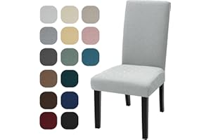 YSTELLAA Fundas para Sillas De Comedor Pack 6, Fundas Sillas Elástico, Ajustables, Chair Cover, Modernas, Lavables, Suaves Y Cómodas, Decoración para Banquetes/Salones, Gris Plata