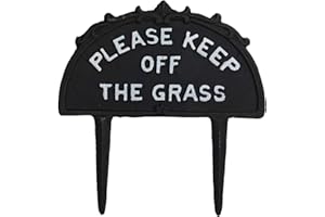 AB TOOLS Please Keep off Grass Sign Cast Iron Sign Plaque Garden Park Lawn Yard Spike
