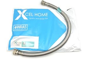 XCEL HOME 1 conector flexible de compresión de acero inoxidable trenzado de 500 mm, 15 mm x 15 mm.