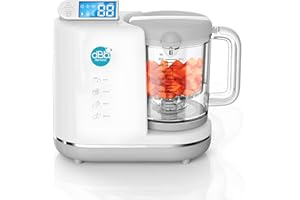 dBb Remond Robot Cuiseur Bébé Multifonctions 6 en 1 – Cuit Vapeur, Mixe, Hache, Stérilise, Chauffe et Décongèle – Auto Nettoyant - Repas Sains et Faciles pour Bébé - Capacité 1000 ml - Blanc & Gris