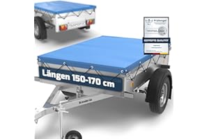 ‎TARPOFIX Tarpofix® Anhänger Plane 150 x 100 cm inkl. Planenseil | Anhängerplane Flachplane aus PVC PLANENMATERIAL | Verstärkte Brenderup Anhänger Plane für DDR PKW Hänger | Abdeckplane Anhänger Abdeckung Blau