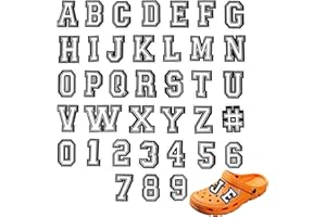 HJDJBD Crocs, 37 spille con lettere, numero di scarpe, decorazioni, personalizzabili, per ragazzi e ragazze, sandali decorativi, lettere dalla A alla Z, numeri da 0 a 9#, hat nicht, PVC, non ha