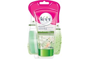 Veet dusch-hårborttagningskreme silkeslen fräk, 1 x 150 ml tub med svamp