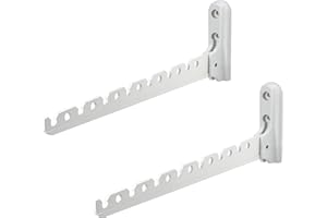 Gedotec Crochet Escamotable Pliable Mural | Fixation Pliante pour Cintres. Vêtement, Portemanteau, Sac à Main, Serviette | Aluminium Laqué Blanc | Dressing, Cuisine, Porte-Accessoire | 2 Pièces