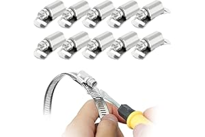 GEKUFA Fascette Stringitubo Regolabile 304 Metalliche Stringitubo Aacciaio serrature (10Pcs)