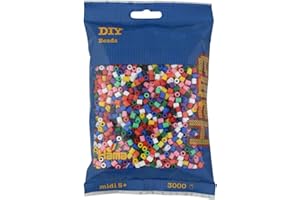 HAMA - sachet de perles à repasser | env. 3000 perles midi | loisirs créatifs et mosaïques pour enfants dès 5 ans | jeu créatif et décoration artisanale | mix 00