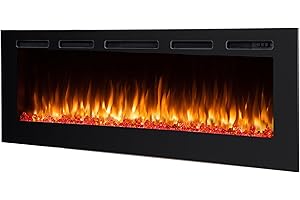 ‎BALDERIA BALDERIA Elektrokamin Fiamma 68" | Elektrischer Einbaukamin mit 3D-Flammeneffekt | Elektro Heizung 2000W, LED-Beleuchtung | Kamin mit Fernbedienung, Timer, Startsteuerung & Thermostat | Schwarz