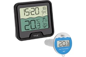 TFA Dostmann Digital pool/dammtermometer MARBELLA, 30.3066.01, med trådlös sändare, mäter vattentemperatur