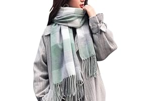 heekpek Damen Kariert Oversized Kaschmir Schal Lange Winterschal Weich Wraps Groß Karo Fransen Schals Warm für Herbst Winter