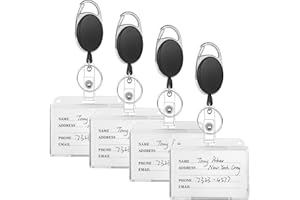 ‎XREE 4 Stück Schlüsselanhänger Ausziehbar, Kartenhalter Ausweis Ausweishülle mit Band Ausweishalter Ausziehbar Stempelkarten Hülle mit Ausweishülle Hartplastik für ID Card Zugangskarten Schlüssel