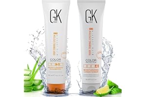 ‎GK HAIR GK HAIR Global Keratin Moisturizing Shampoo and Conditioner 100ml - für coloriertes trockenes, geschädigtes Haar, lockiges, krauses, dünner werdendes, parabensulfatfreies Haar für alle Haartypen