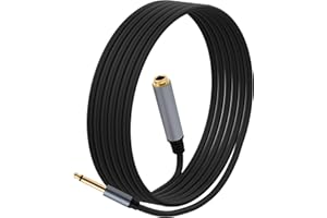 YARCHONN 1/4 Inch TS Extension Cable,3M 6.35mm Mono Male to Female Quarter Inch Connectors Audio Extension Cable Cord for Amplifiers,Headphone Guitar Instruments -9.8FT