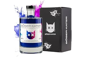 ‎BÖSER KATER BÖSER KATER Magic Two Faced Gin | Farbwechsel-Effekt von Blau zu Violett durch Tonic Water | Das perfekte Geschenk in hochwertiger Geschenkbox | Handgemacht & perfektionierter Geschmack 0,5l 40% Vol.