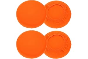 sourcing map 4 Pack Stool Covers Round, 16-20 Inch Bar Stool Covers Washable Dustproof Slipcover Seat Cushion with Elastic for Bar Kitchen Living Room Decor, Orange