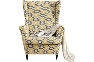 ‎SHANNA SHANNA Ohrensessel Bezug, Sofabezug Sesselbezug Stretch Elastischer Sofabezug 2 Stücke Sofaüberwurf Weiches Elasthan