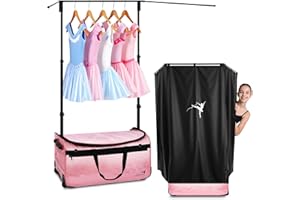 CYUREAY Dance Bag with Garment Rack, Bling Dance Bag, Collapsible Dance Competition Bags with Stand for Shows, Livestreamers, Travel, pink, Fashion
