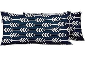 Vargottam Indoor/Outdoor Polyester Fabric Lumbar Pillow Cover, All-Weather Waterproof Rectangular Cushion Case for Patio Furniture, 16" x 24" Set of 2 - Arrow-64