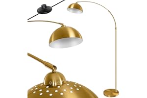 KESSER® Lampa łukowa ze stabilną marmurową podstawą o regulowanej wysokości 146-220cm biała - przełącznik nożny - lampa podłogowa lampa łukowa lampa podłogowa lounge RETRO design