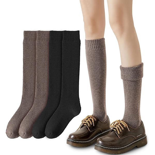 2 paar gebreide kousen sokken voor dames en meisjes, warme winter 2 paar gebreide kousen sokken voor dames en meisjes, warme winter