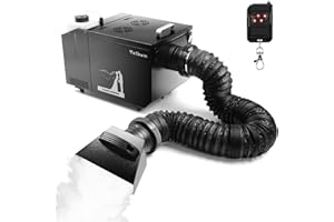 Telbum 1500W Boden Nebelmaschine mit Schlauch, Nebelmaschine Bodennebelmaschine mit Fernbedienung, DMX 512, Manuelle Steuerung, Timerfunktion, Rauchmaschine Fog Maschine für Halloween, Bühne, Hochzeit