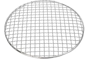 CWOQOCW Griglia rotonda in acciaio, griglia per barbecue, griglia per barbecue e barbecue all'aperto (25 cm)
