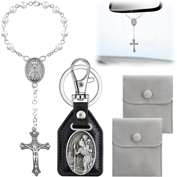 Sinmoe 2 Collane Rosario In Legno Con Crocifisso – Perline 8x10 Mm, Lunghezza 56 Cm, Gioielli Cristiani Per Donna E Comunione - 3