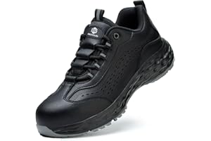 ISOOUS Zapatos de Seguridad para Hombre Mujer Calzado de Seguridad Antideslizante Comodo Zapatillas de Trabajo con Punteras de Acero Transpirable