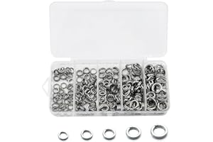9KM DWLIFE Fishing Split Rings - 50Pcs Stainless Steel Double Ring Clips Snaps for Fishing Hooks Lures Connector