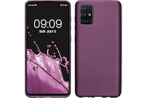 kwmobile Funda para Samsung Galaxy A71 Carcasa - Case TPU y Silicona Ultrafino - Antigolpes con Bordes elevados - Apto Carga inalámbrica - Lavanda Metalizado