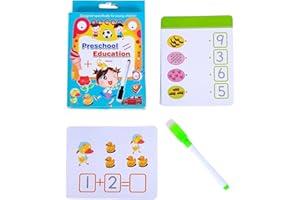 MANDARINMELON Tarjetas Educativas para Aprender a Leer y Escribir, los Números o a Sumar y Restar. Flashcards Montessori Juegos Educativos. Educación Infantil a Partir de 4 Años. Incluye Rotulador con Borrador.
