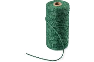 Lkw Ogechi 100 m trädgårdssnöre, 2 mm jutesnöre, starkt tjockt grönt trädgårdsrep, grön jute trädgårdssnöre för klätterväxter
