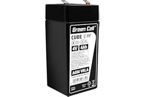 GREEN CELL GreenCell® Batteria al piombo AGM 4V 4Ah Accumulatore Ricaricabile Sigillata VRLA Senza manutenzione Batterie di ricambio ermetica | giocattoli per bambini | Installazioni di allarme | Bilancia
