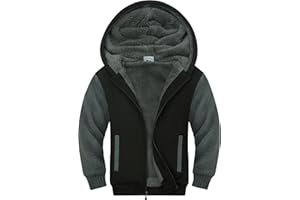 LLdress Kinder Fleecejacke Jungen Kapuzenjacke Sweatjacke Warme Winterjacken Jungen Kapuzenjacke mit Reißverschluss Hoodie Kinder