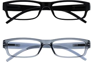 OPULIZE La Société Lunettes De Lecture Noir & Gris Léger Confortable Lecteurs Valeur Pack 2 Hommes Femmes RR32-17 +1,50